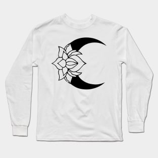 Lotus Moon (Black) Long Sleeve T-Shirt